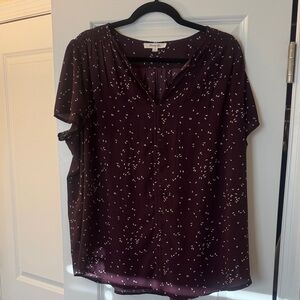 Elegant Plum Blouse with White Accents